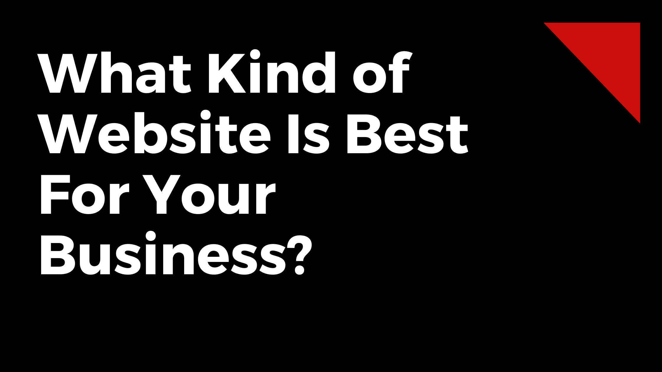 Read more about the article What Kind of Website is Best for your Business?