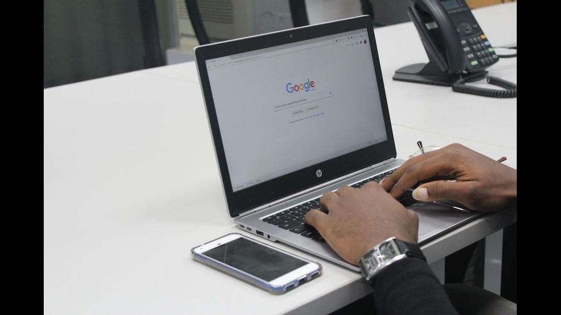 google on laptop