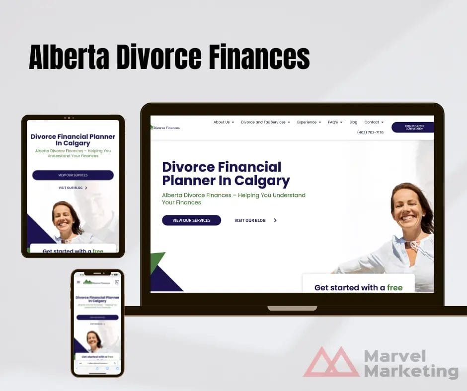 Alberta Divorce Finances website design